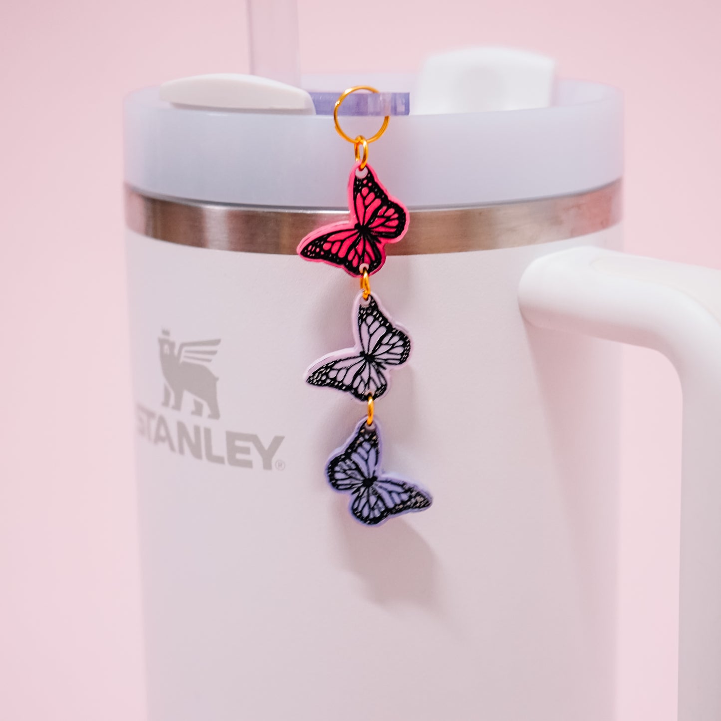 Butterfly Straw Charm Dangle