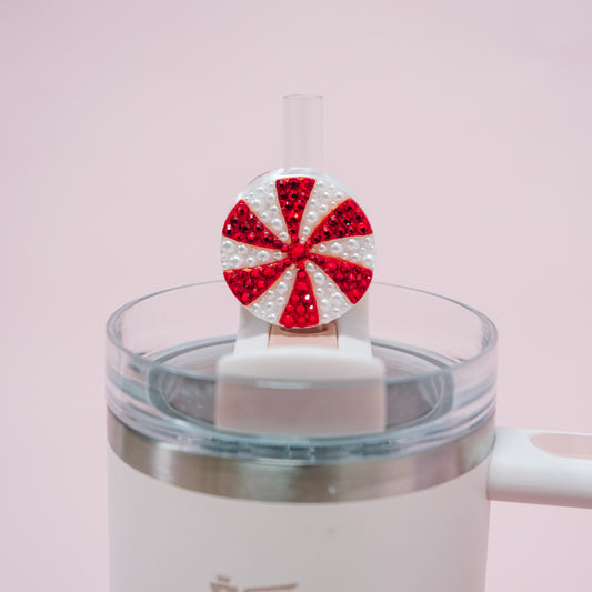 Crystal Peppermint Straw Charm