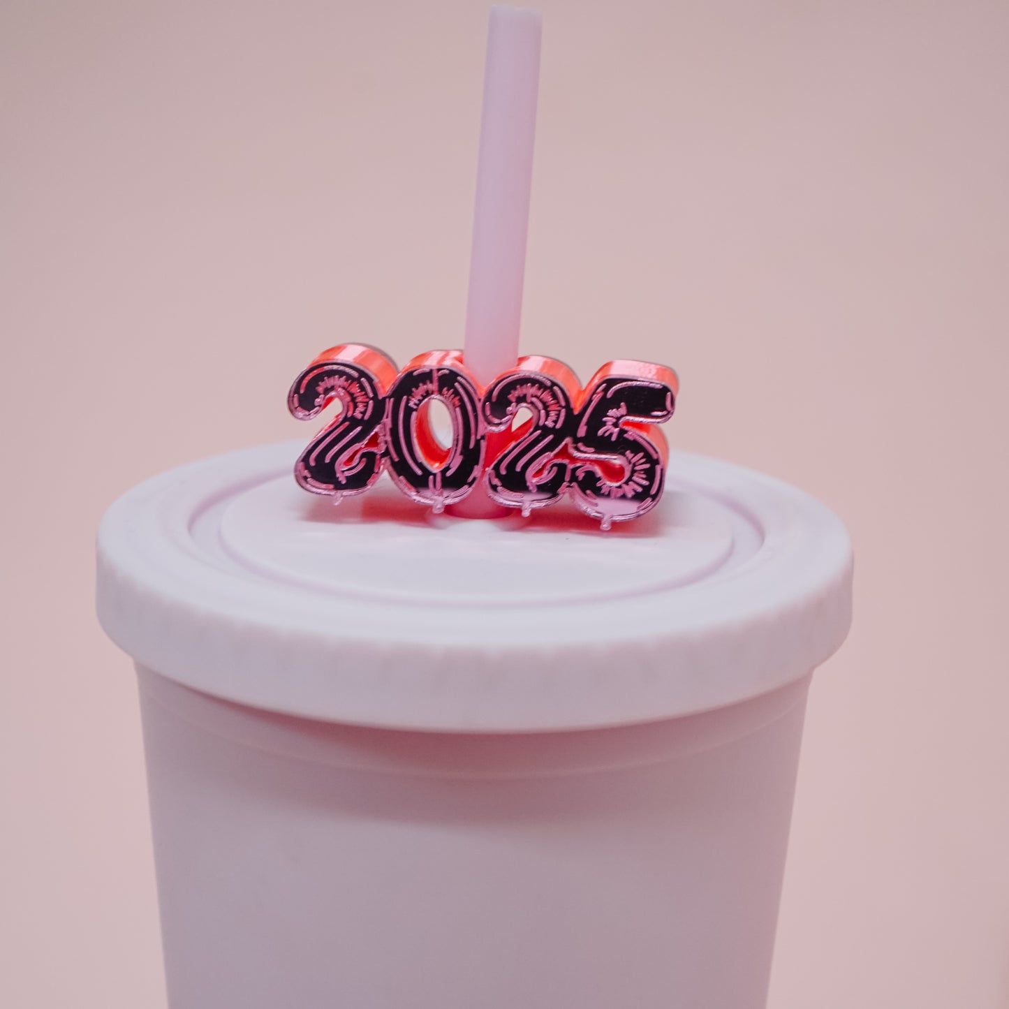 Mylar 2025 Balloon Straw Charm