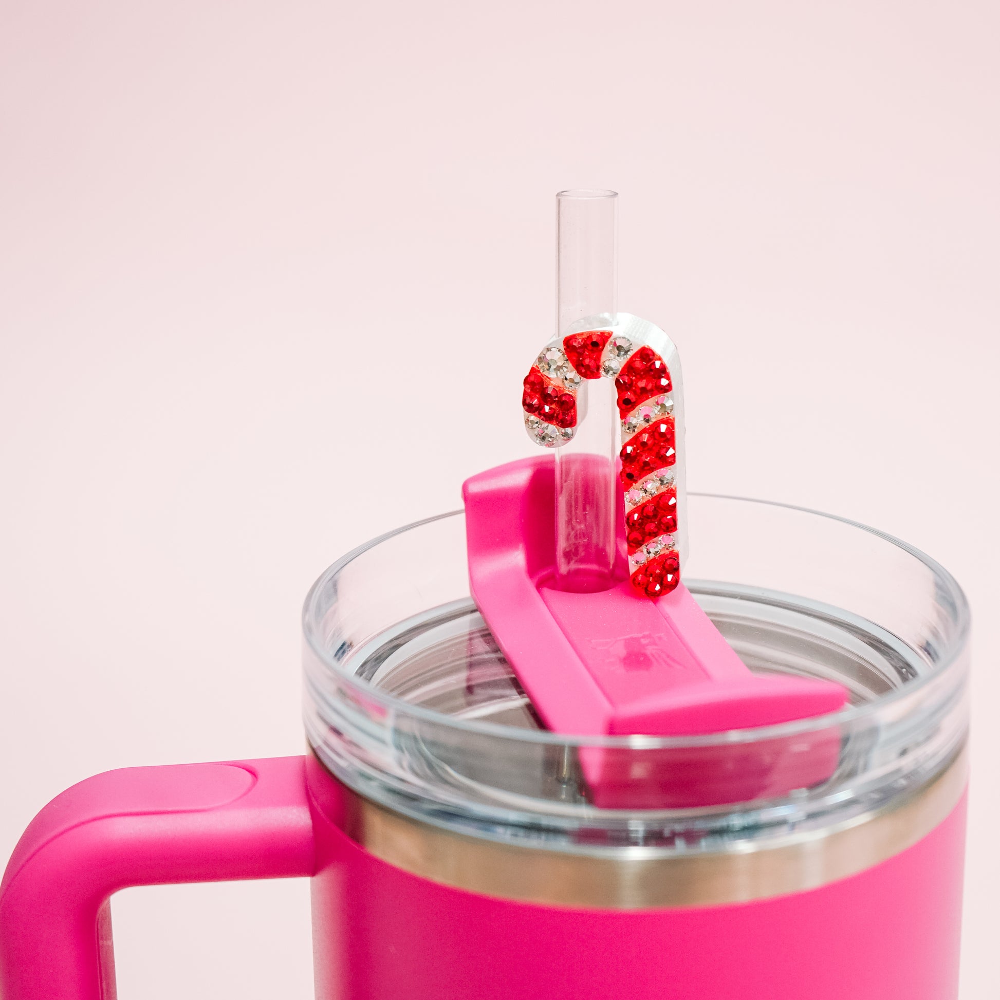 Candy Cane Straw Charm