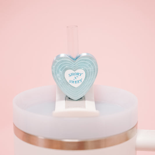 Sweet Heart Record Straw Charm