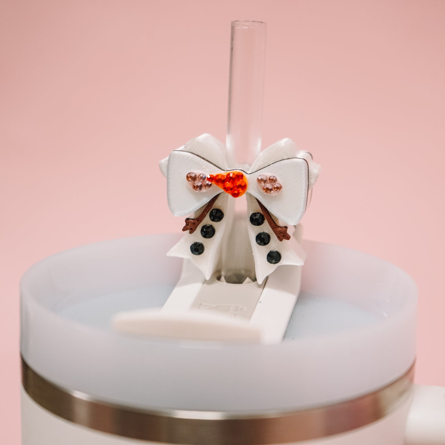 Snowman Bow Straw Charm