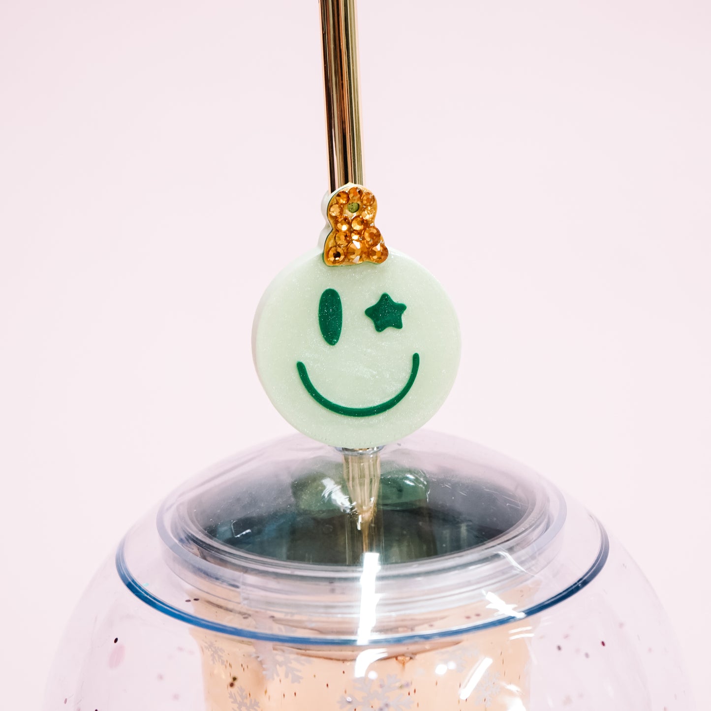 Ornament Smiley Straw Charm