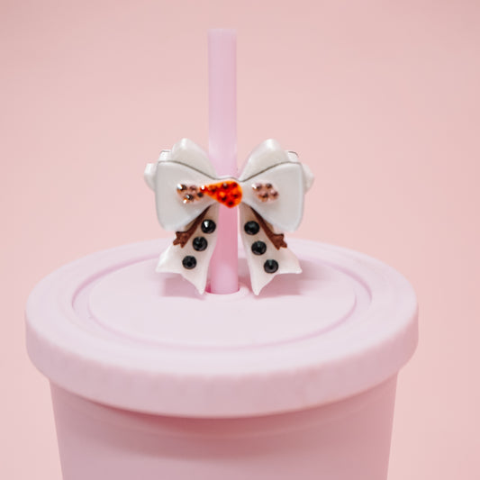 Snowman Bow Straw Charm