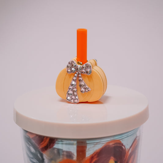 Bow Pumpkin Straw Charm