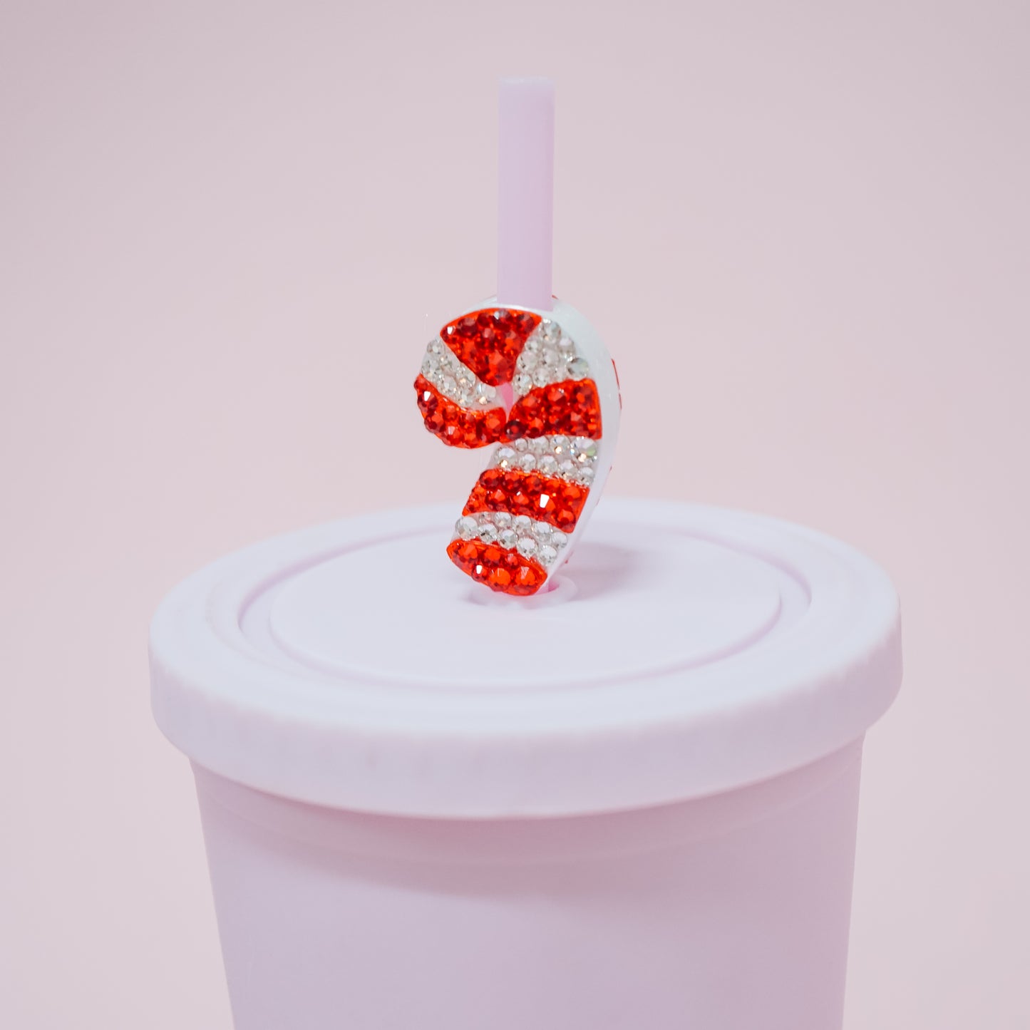 Candy Cane Straw Charm