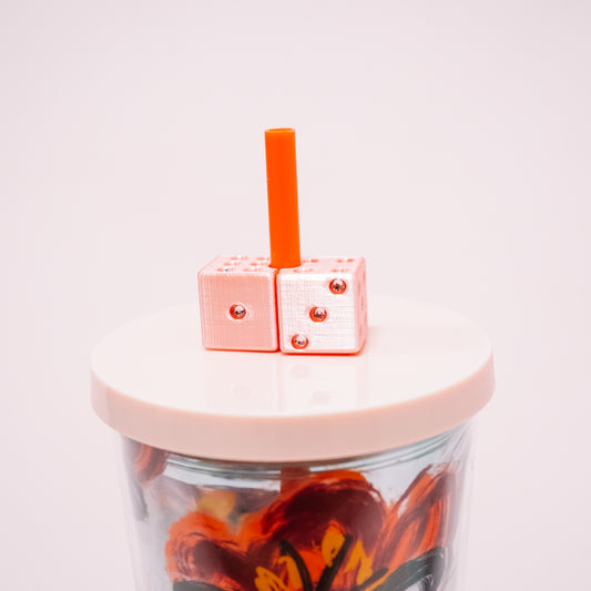 Pair of Dice Straw Charm