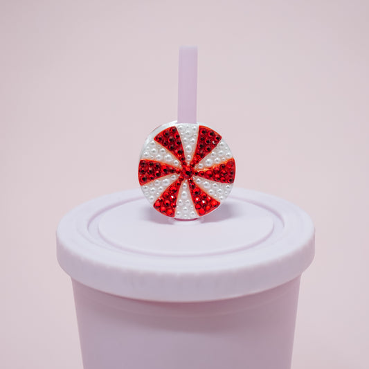 Crystal Peppermint Straw Charm