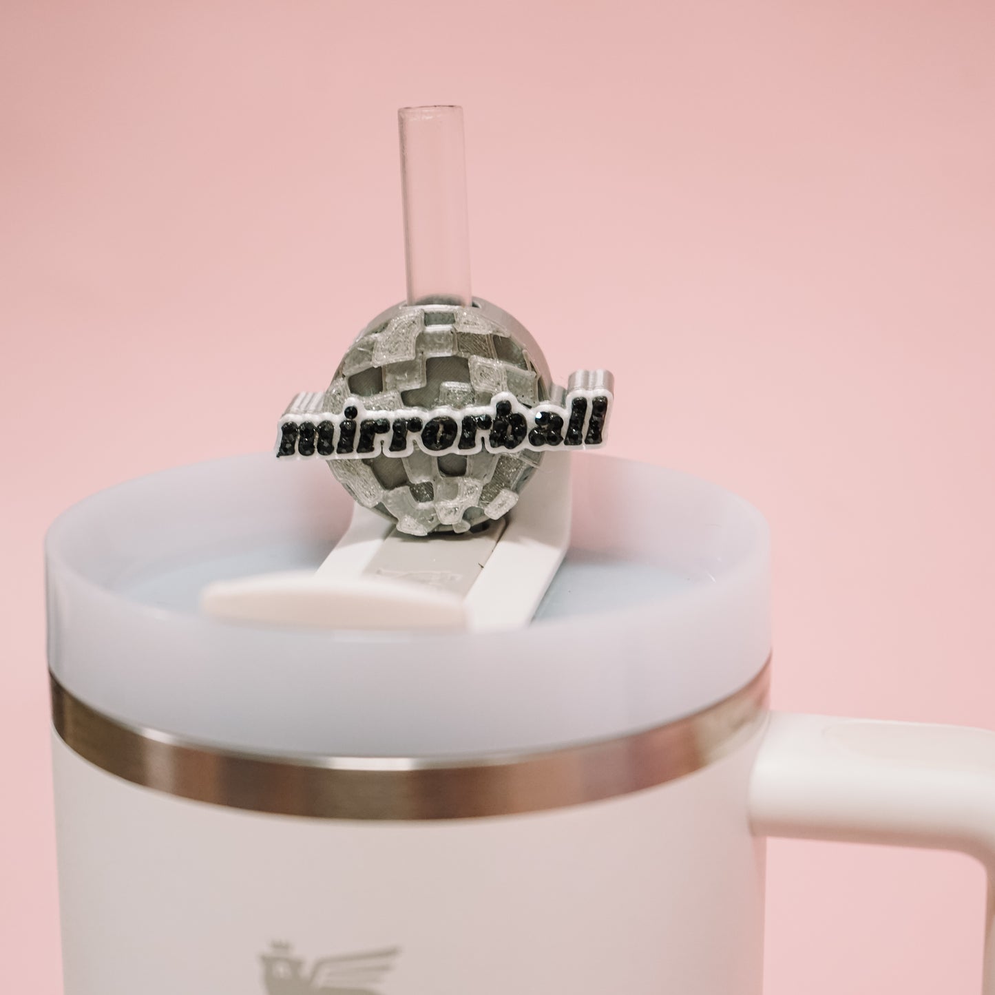 Mirrorball Straw Charm