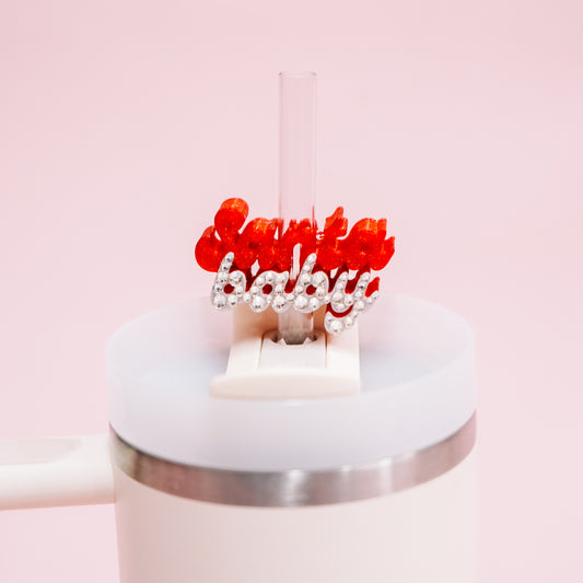 Santa Baby Straw Charm