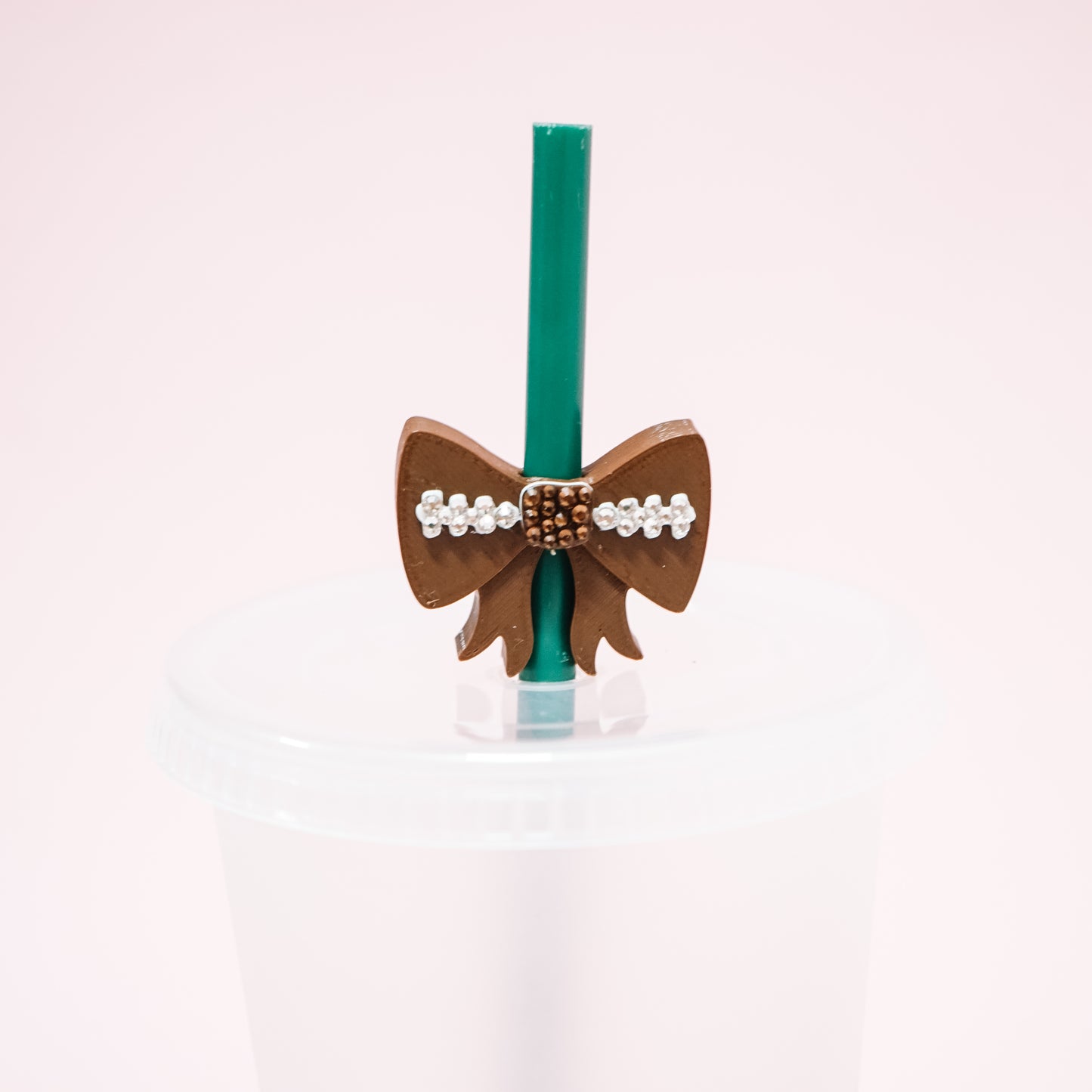 Football Bow Straw Charm