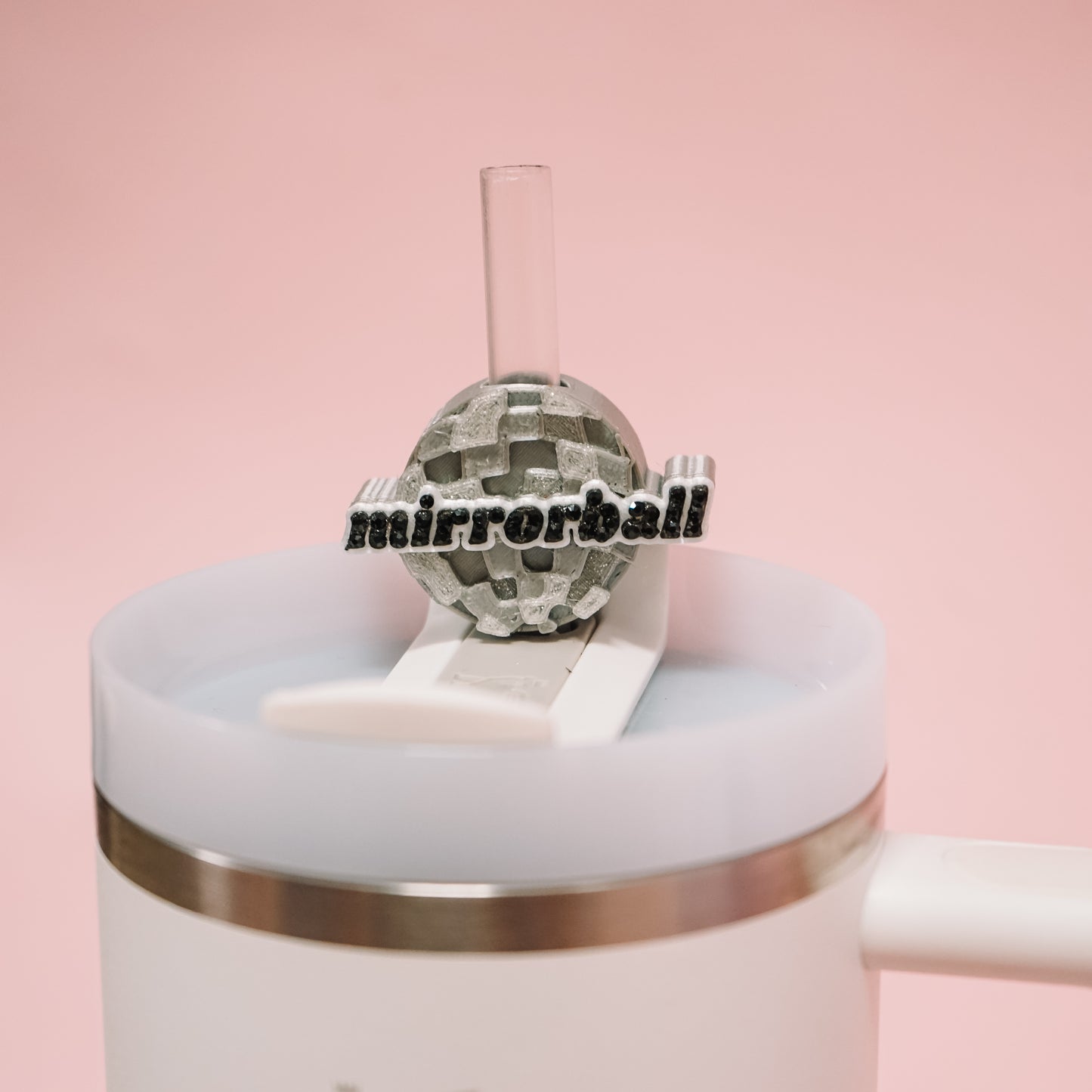 Mirrorball Straw Charm