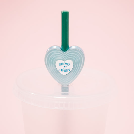 Sweet Heart Record Straw Charm