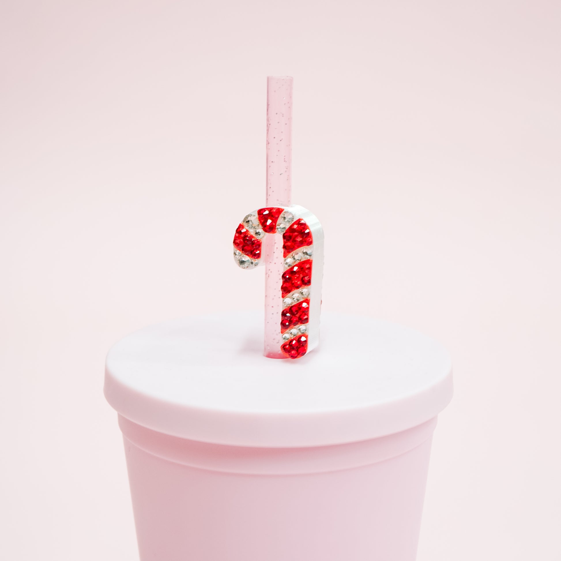 Candy Cane Straw Charm