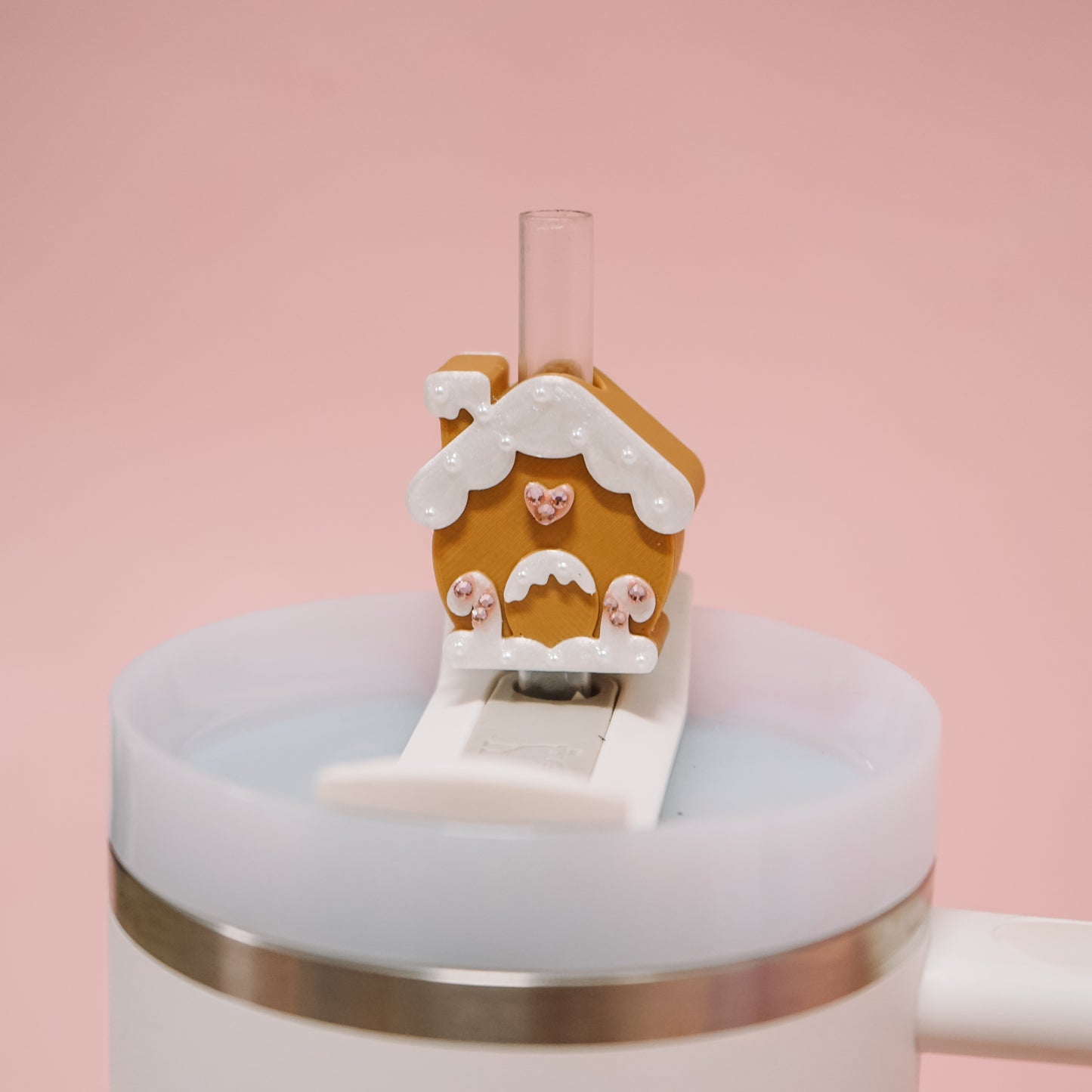 Gingerbread House Straw Charm