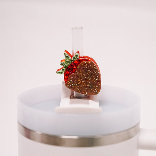 Chocolate Strawberry Straw Charm