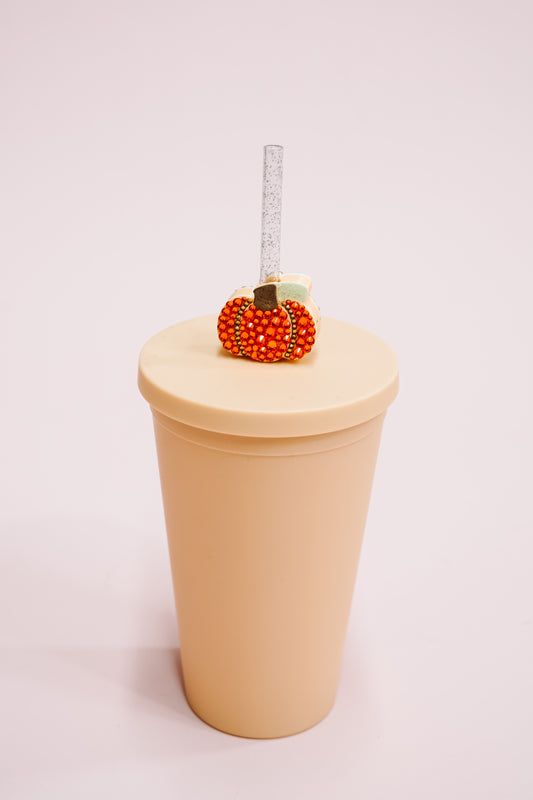 Crystal Pumpkin Straw Charm