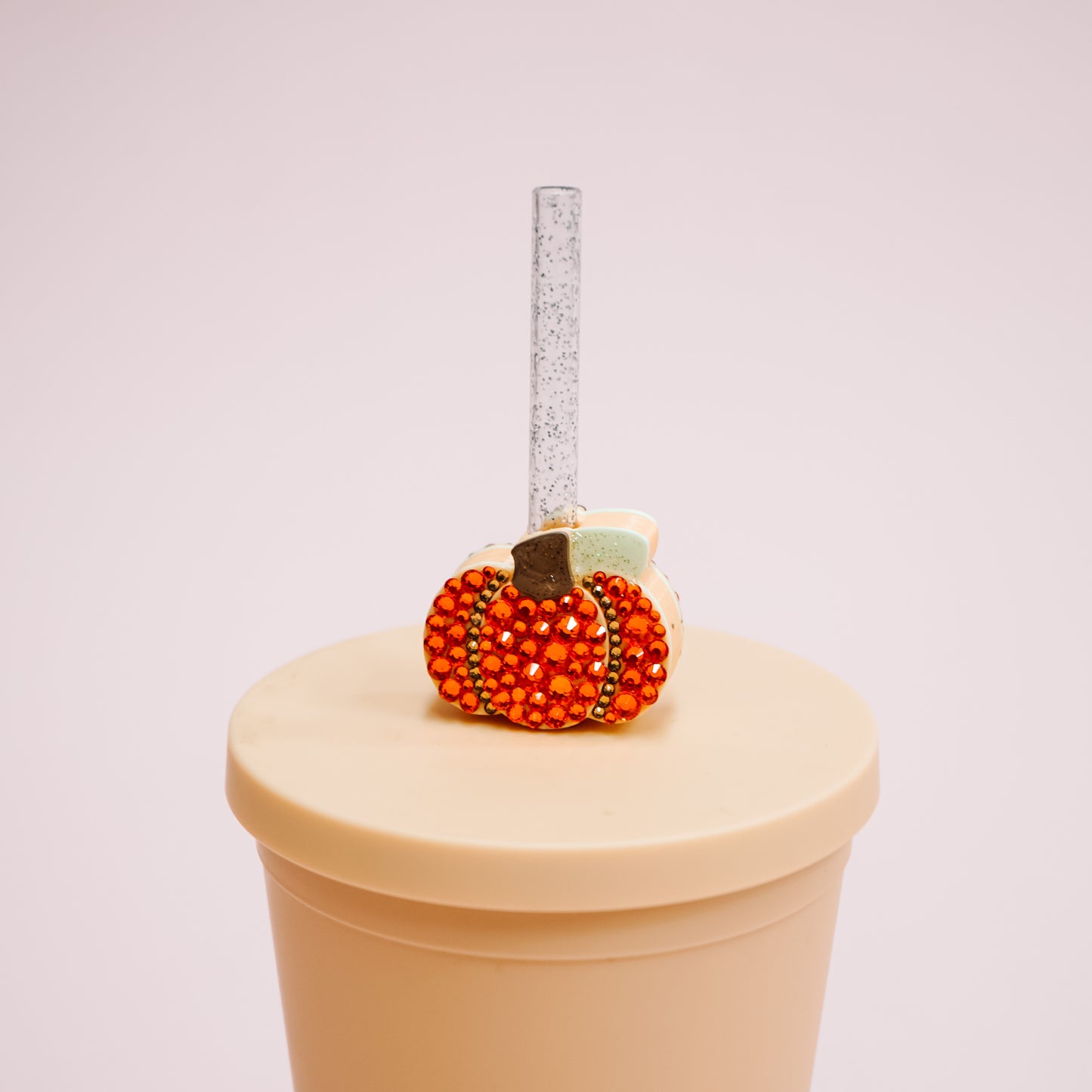 Crystal Pumpkin Straw Charm