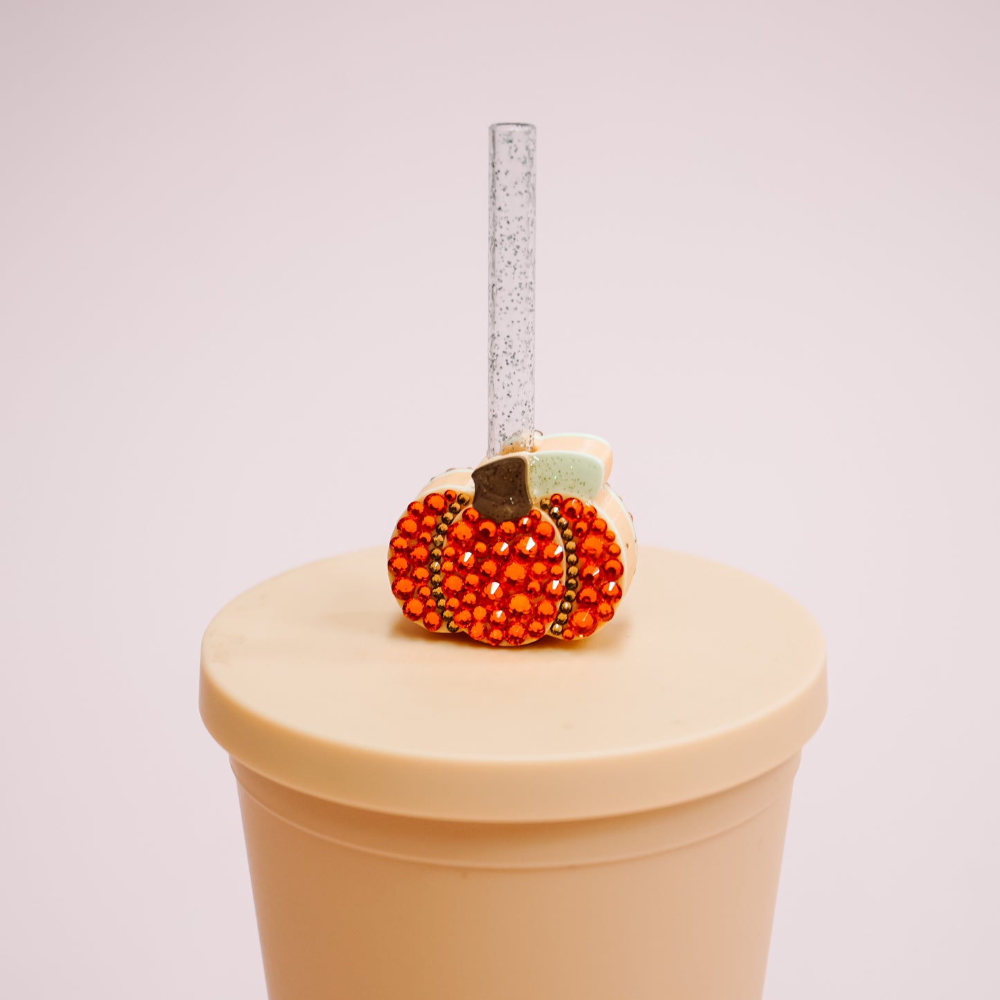 Crystal Pumpkin Straw Charm