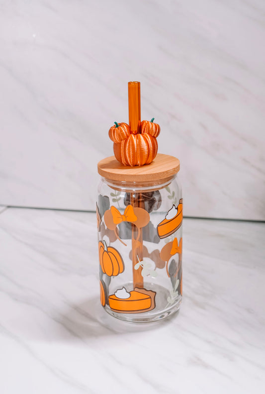 3D Ear Pumpkin Straw Charm